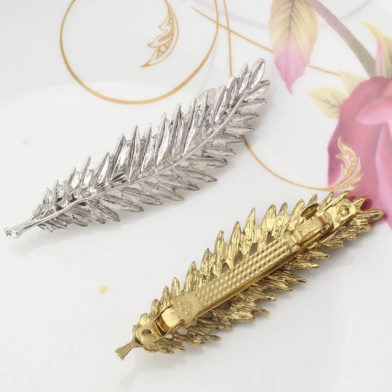 M MISM Novelty Solid Hair Clips Metal LeavesHairpins Girls Perfect