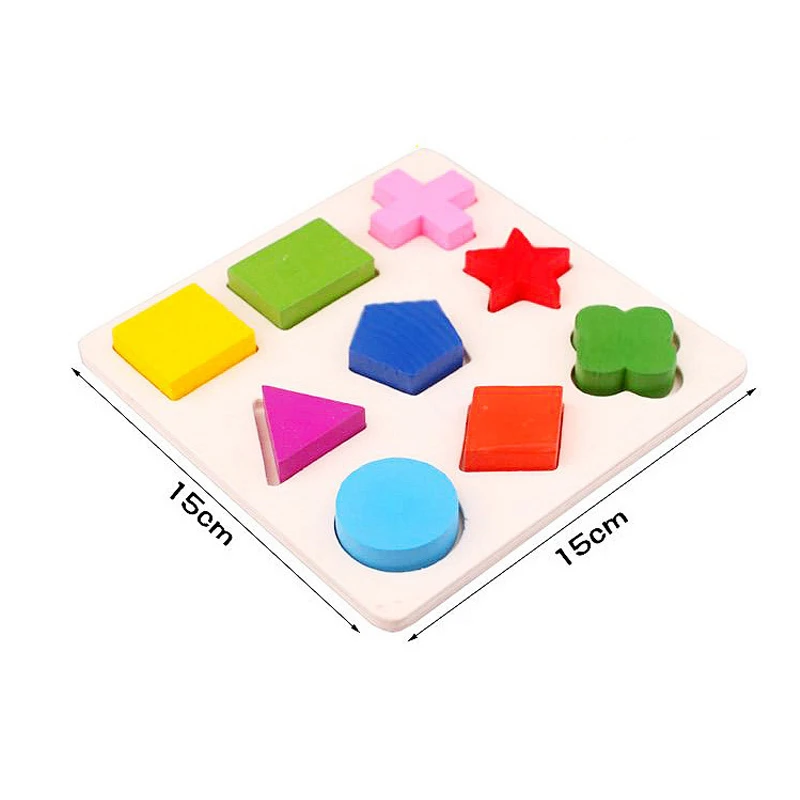 Montessori Toys Educational Wooden Toys for Children Early Learning 3D Puzzle Colorful Geometry Shape Matching Games