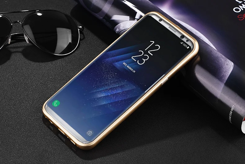 iMatch чехол для samsung Galaxy S8 S8 Plus Роскошный чехол из натуральной кожи для телефона s сумки Алюминиевый металлический бампер задняя крышка чехол