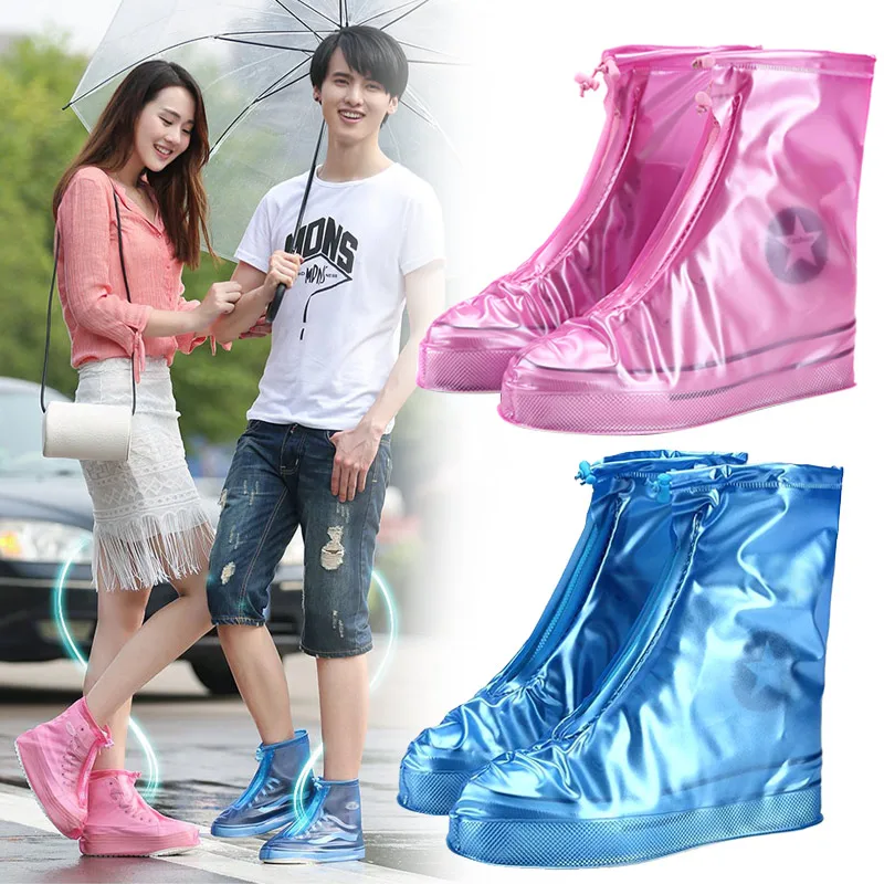 

Hot Sale 1 Pair Rain Shoe Boots Cover PVC Waterproof Anti-slip Rainproof for Women Men