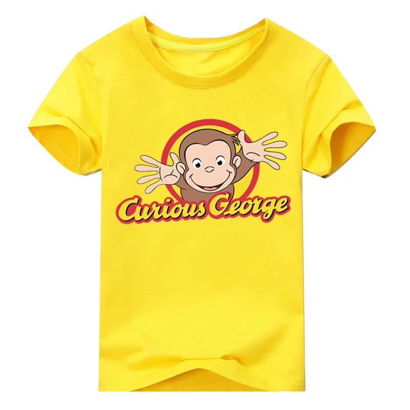 Bongawan мальчиков футболка для Дети мультфильм Любопытный Джордж Active мультфильм футболка для вечерние и повседневная детская одежда