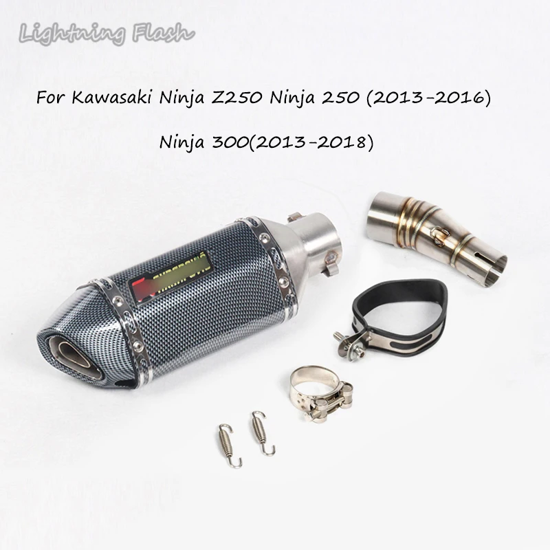

For Kawasaki Ninja z250 Ninja 250 300 2013-2018 Motor Exhaust Muffler Pipe Middle Link Pipe Stainless Steel Motorbike Modified