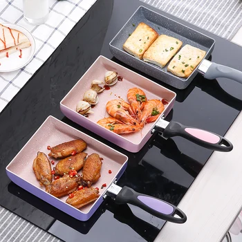 

Japanese class frying omelet Fried eggs Square pan High-quality aluminum non-stick Multi color general use