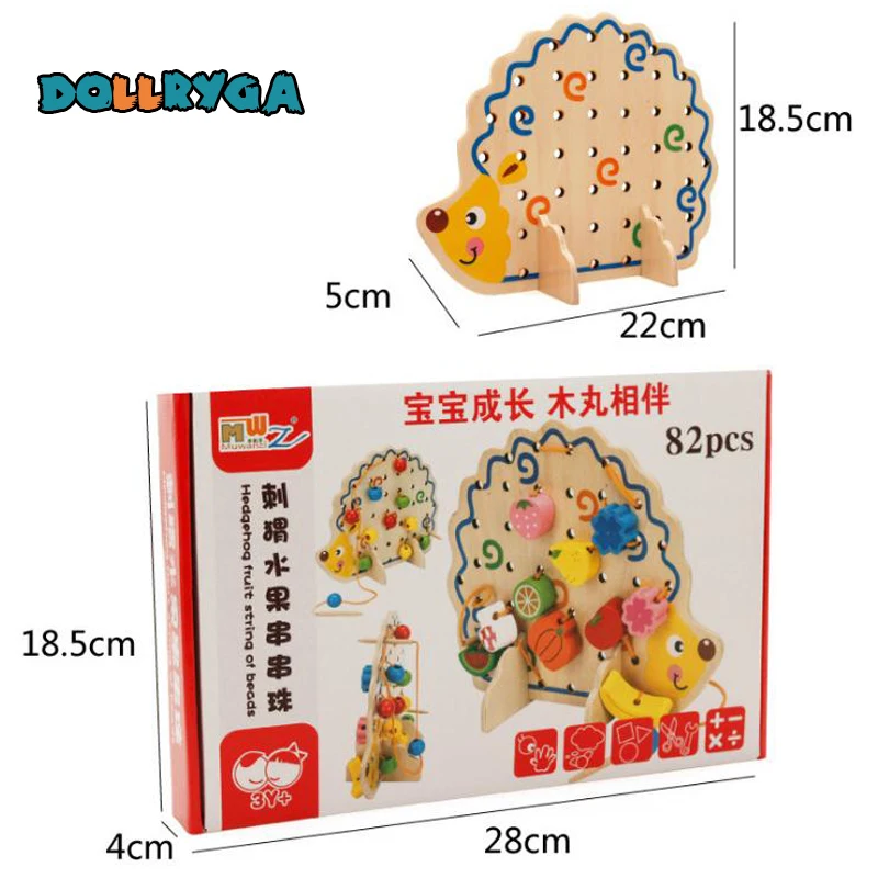 DOLLRYGA New Baby Toys DIY Wooden Constructor Learning Toy For Kids Colourful Wooden Model Building Blocks Brithday Gifts 82pcs 