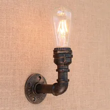 Loft Retro de agua de hierro tubo de pared vintage lámpara de edison led/bombilla led E27 110 v-220 v luces para restaurante café luz nocturna