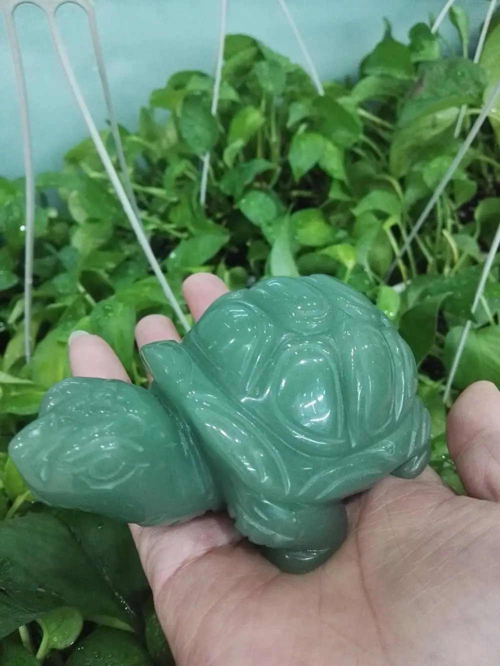 

Hand carved natural Tanglin jade turtle ornaments