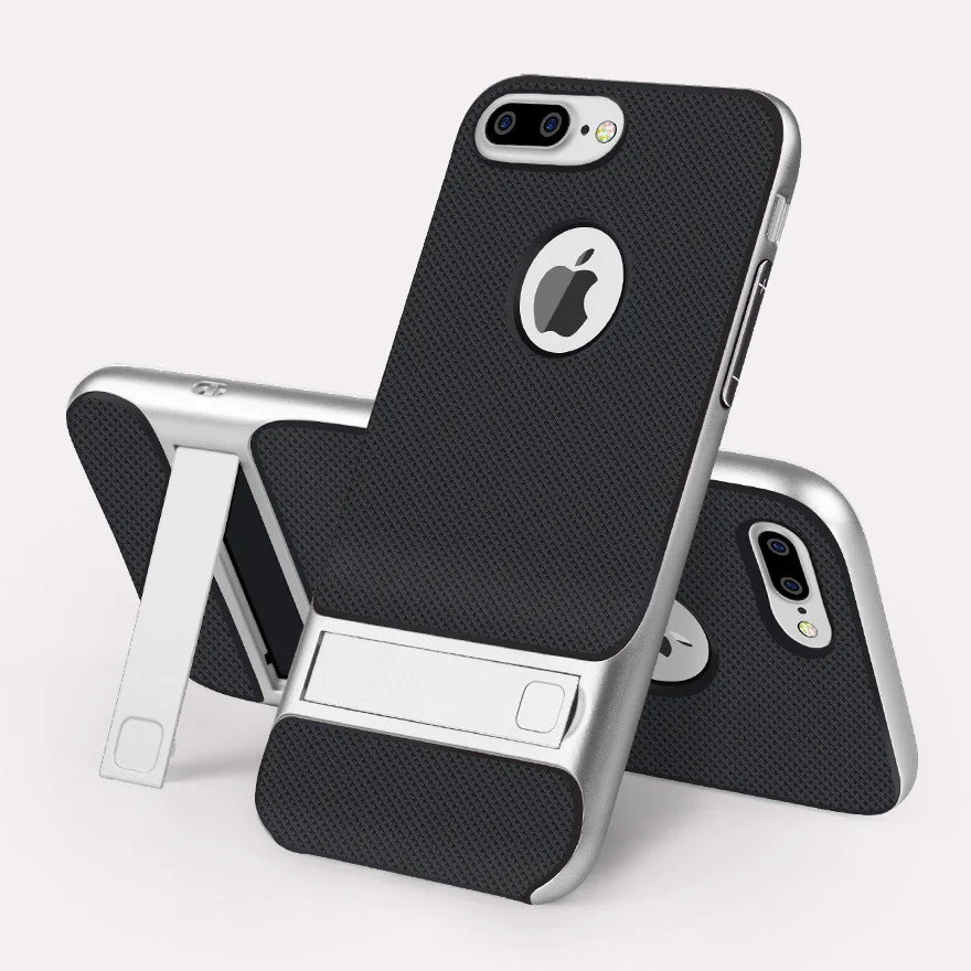 

For iphone 7 8 plus Phone Case Hybric PC+TPU Armor Kick Stand Ultra-thin Luxury Cover For 7 8 Plus Cases 2in1 Protect Bag Shell