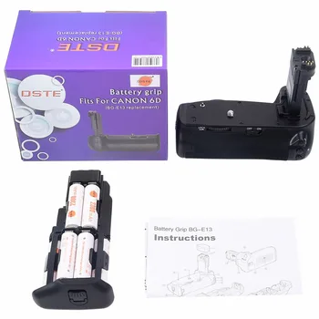 

DSTE BG-E13 Battery Grip with 6pcs Rechargeable Batteries AA NI-MH Battery for Canon 6D Camera