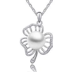 Wholesale White Gold Plated Pearl Rhinestone Pendant Necklace wedding jewelry N172 | Украшения и аксессуары