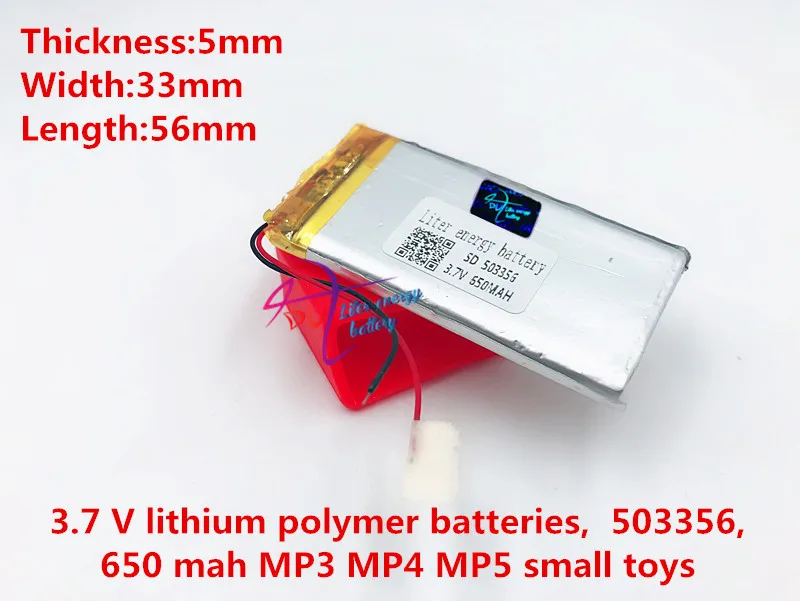 Полимерная батарея 650 мА/ч 3 7 в 503356 умный дом MP3 колонки литий-ионная для dvr GPS mp3 mp4
