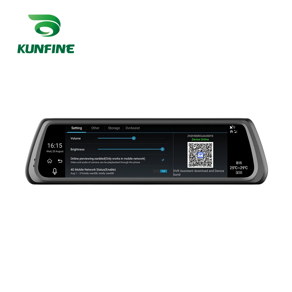 KUNFINE 10 Android GPS Navi Dash Cam Car DVR Mirror With ADAS  Dual Cameras Recording WIFI Bluetooth With FM Transmit 4G  (8)