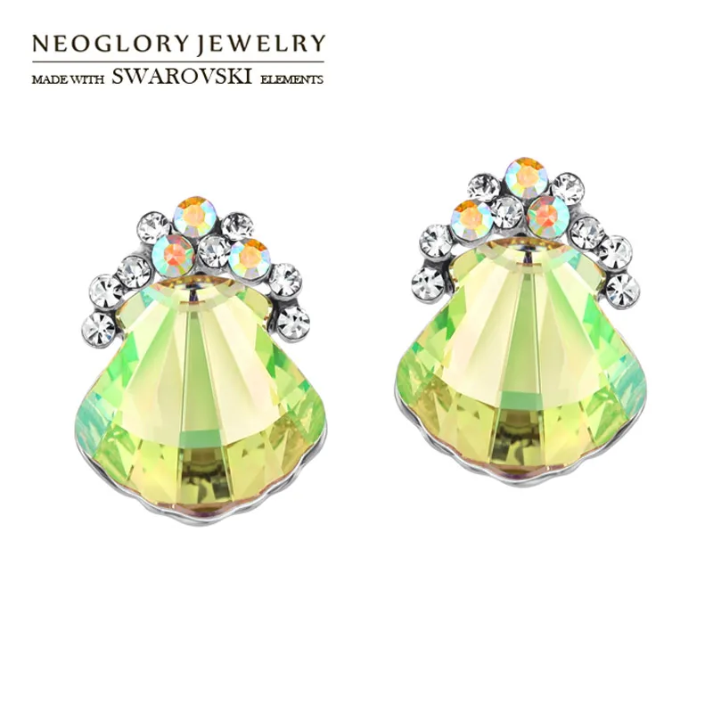 

Neoglory Austria Crystal & Auden Rhinestone Stud Earrings Exquisite Shell Design Gorgeous Style For Women Trendy Sale Gift