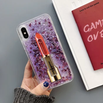 

DHL Free Funny Lipstick Phone Case for iphoneX 8 7 100pcs 2018 quicksand case for iphoneXR XS max 6s Plus 7Plus case