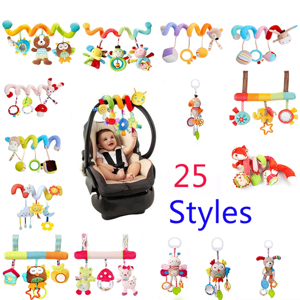 

25 Styles Baby Toys Infant Rattles Musical Soft Plush Rabbit Bear Baby Rattles Hanging Stroller Mobile to Bed Educational Toys