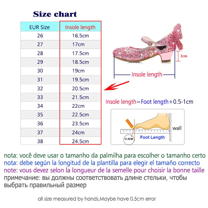 Crianças princesa meninas sapatos