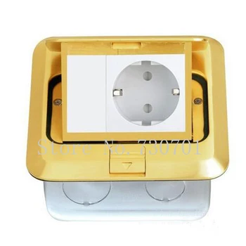 Price 2019 New EU/Germany Power Pop Up Floor Ground Socket Outlet/table Socket /pop Up Socket Golden And Silver Color 50 Pcs/set