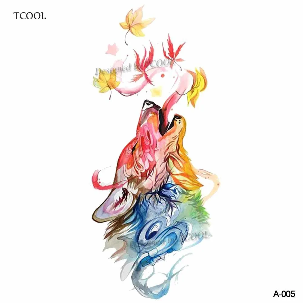 HXMAN المائية الذئب النمر الوشم المؤقت للماء النساء وهمية الاطفال الأطفال اليد الوشم الرجال الجسم الفن 9.8X6 cm a-005