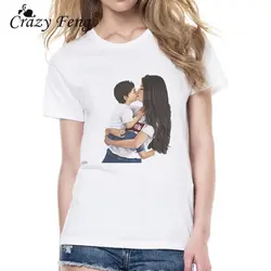 Женская футболка с надписью «Mother's Love», футболка с принтом «Mom and Duaghter», женская футболка 2019 года, модная футболка, Топы, уличная белая