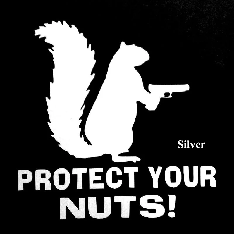 1pc SEEYULE Car-styling Car Stickers Protect Your Nutes Cute Suqirrel Shoot Gun Police Jungle Keeper Car SUV Motorcycle Decal
