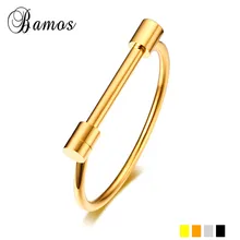 Bamos женский модный браслет в форме D Слова золото/розовое золото/черный/серебристый цвет браслеты из нержавеющей стали для женщин очаровательные ювелирные изделия