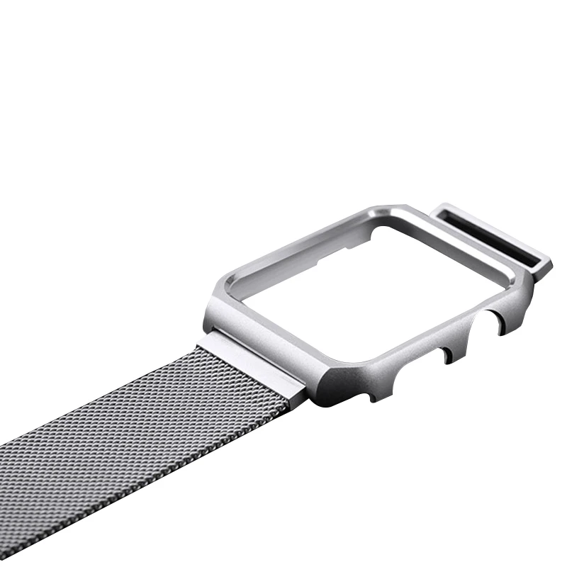 

Stainless Steel metal strap for apple watch 42mm/38mm Milanese loop band +Metal watch frame iwatch 3 2 1 Protective case