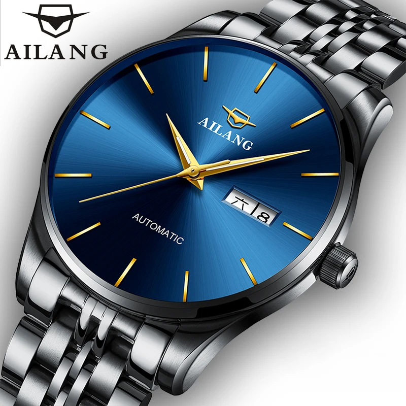 

AILANG original luxury brand men's business automatic mechanical watch, fashion steel sports waterproof watch, minimalist style
