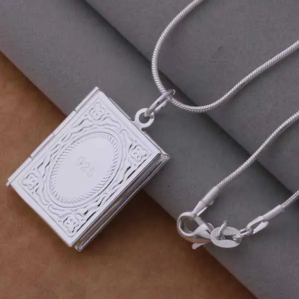 

XL-AN739 Hot sale free shipping silver fine jewelry,Wholesale 925-Sterling-Silver charms fashion pendant book /bifajzma bipajzwa