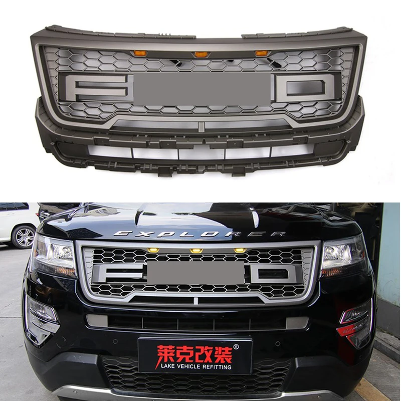 Гоночный решетка гриль ABS маска бампер RAPTOR Гриль Крышка подходит для EXPLORER 2016-17