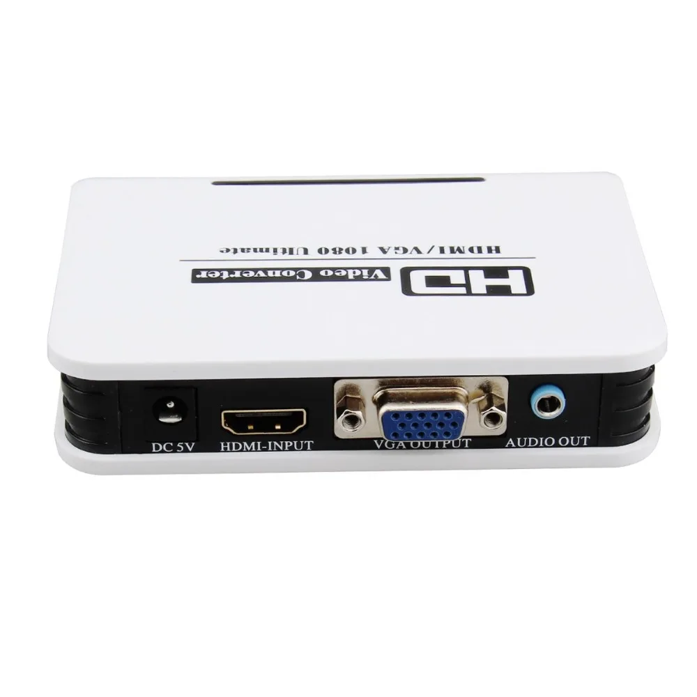 HDMI TO VGA Converter box hdmi to vga audio adapter RCA 3.5mm Stereo Audio and SPDIF/Toslink Audio output