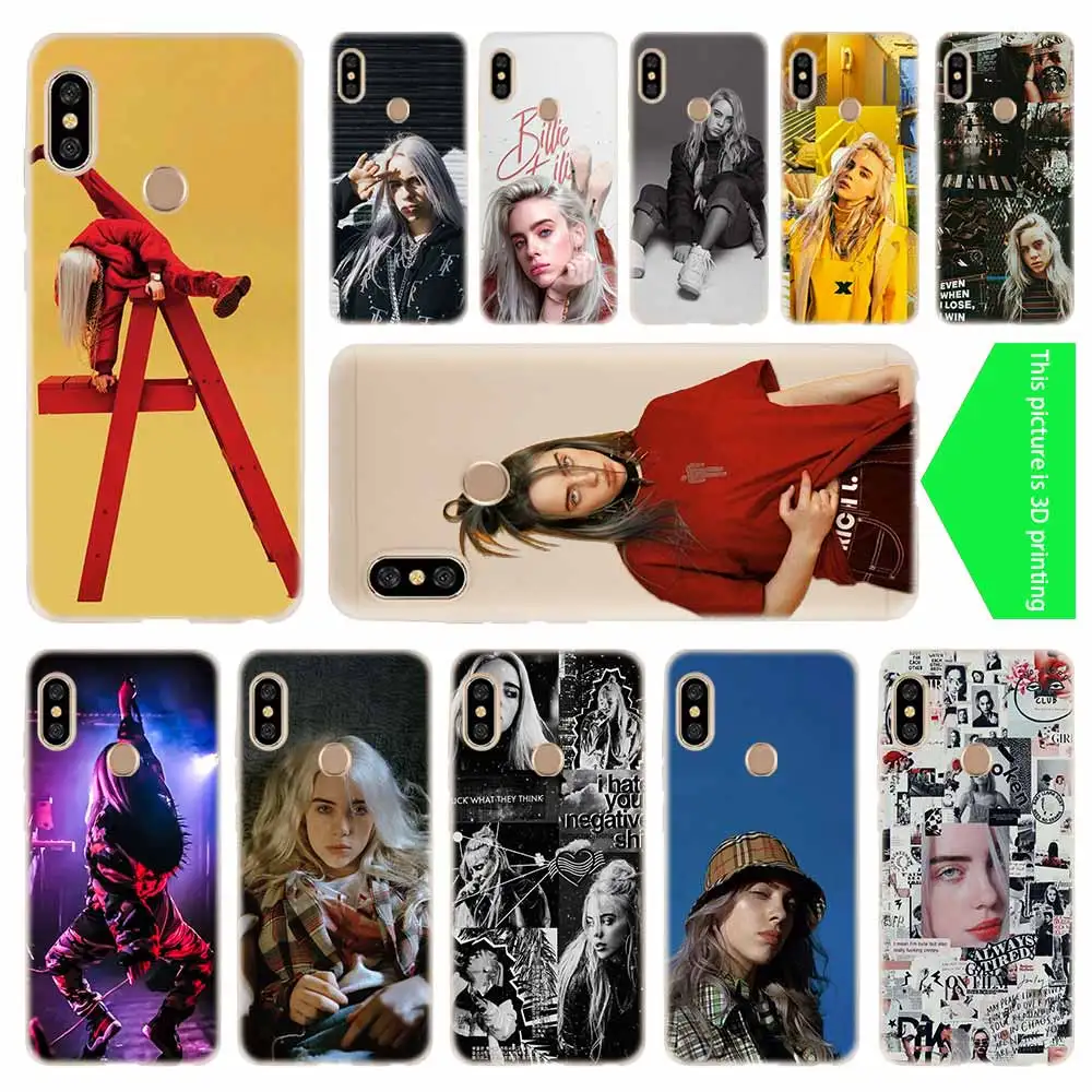 

cover soft Silicone TPU Case For Xiaomi Redmi 3 4X 4a 5 Plus 5a S2 6a 6 Pro Note 5 6 4 3 5a Billie Eilish Music Singer Star