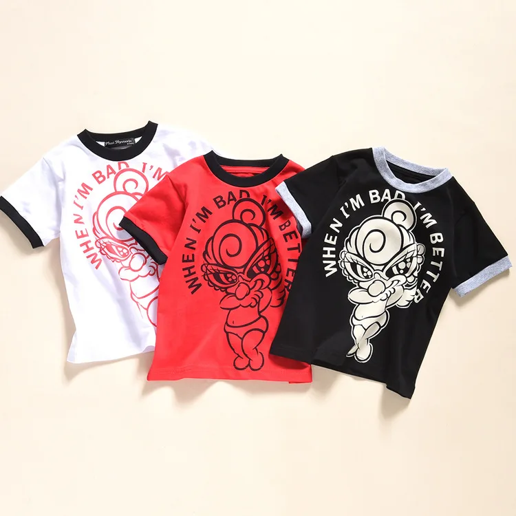 

SUMMER KIDS T-SHIRTS CARTOON SHORT TOPS FOR BOYS AND GIRLS COOL AND FASHION TODDLER BABY CLOTHES PURE COTTON