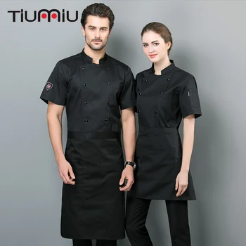 

2019 Chef Uniform Work Clothes Kitchen Short Sleeves Filipinas De Chef Restaurant Unisex Kitchen Panaderia Accesorios Shirts