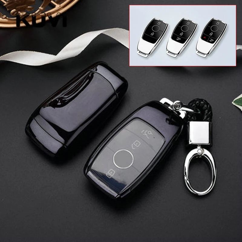 Auto Smart Key Bag Shell Cover TPU Accessories For Mercedes W177 W205 C205 W213 W222 Black Car Key Bag Protector Cover