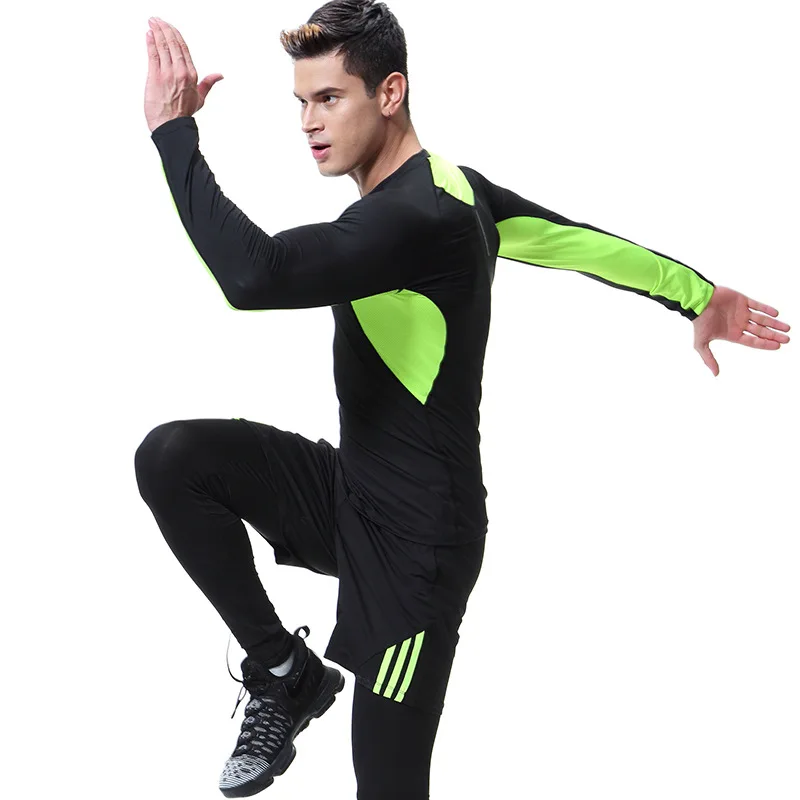 

3pcs Men Tracksuit Sportswear Elastic Leggings Tights Sweatshirts+pant+shorts Running Jogging Leisure Fitness Gym Set Sweatsuits