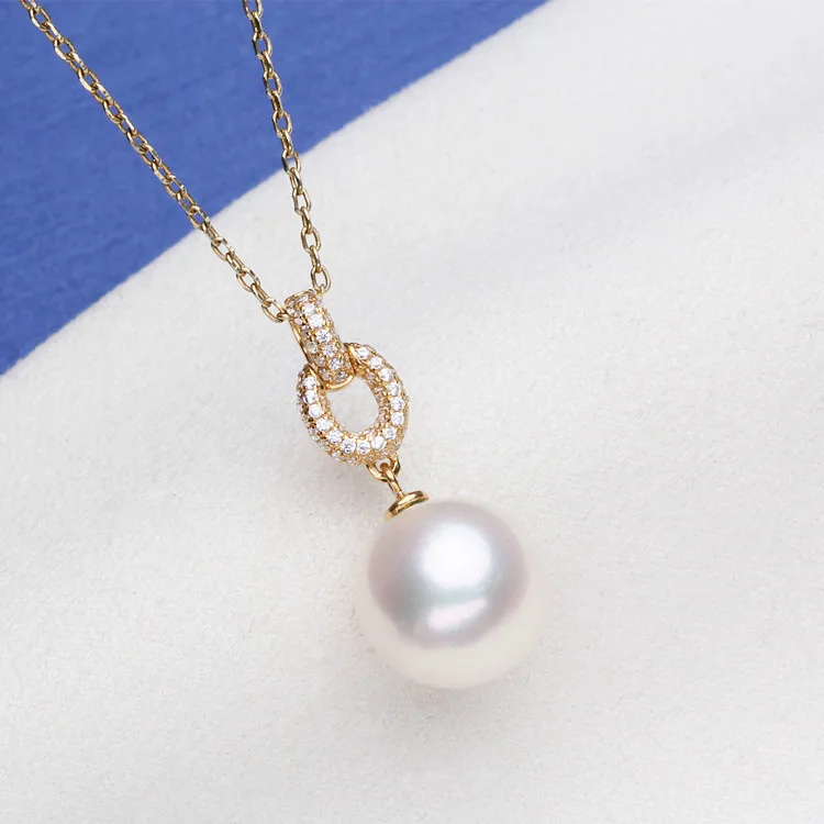 Luxury genuine G18K Gold Accessories Fashion Pearl Pendant Settings