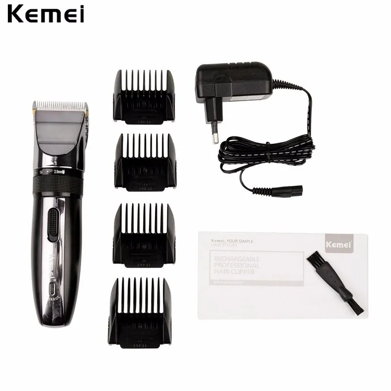 Kemei Electric Hair Clipper Rechargeable Hair Trimmer Shaver Razor Cordless 0.8-2.0mm Adjustable Low Noise For Adult /Child 4747 22