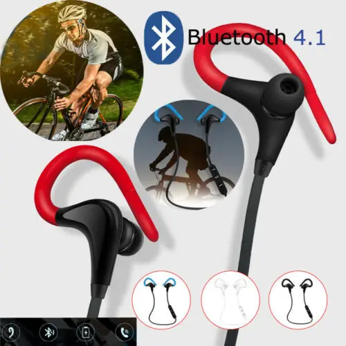 

Wireless Bluetooth 4.1 Sweatproof Sport Gym Headset Stereo Earphone Hot Solid Lined Earphones