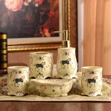 Европейский керамическая для ванной пять частей туалетные принадлежности зубной щетки чашки рот кружка набор свадебный дом подарок LO725331