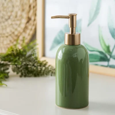 Керамический дозатор для мыла, аксессуары для лосьона, дозатор для жидкого мыла, спрей, дезинфицирующее средство для ванной, Пенящийся, дорожный дозатор для шампуня LY355 - Цвет: Зеленый