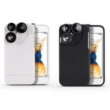 4 в 1 2X макрообъектив 0.67X широкоугольный объектив 180 градусов Рыбий глаз мобильный чехол для телефона для iPhone 6 6s смартфон Объективы для камеры