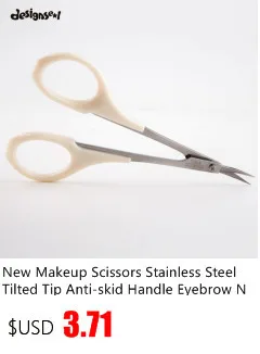 3Pcs/Lot Stainless Steel Round Tip Eyebrow Eyelash scissor+Tilted Tip Eyebrow Nose Hair Scissors+Sharp Tip Makeup Scissors