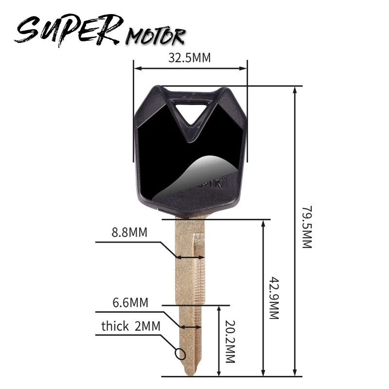 Фирменная новинка мотоцикл, запчасть Заготовка ключа для Kawasaki KDX klx ZZR250 ZZR400 ZXR250 ZXR400 750 ZRX400 750 1100 1200