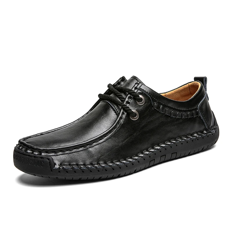 

Leather Men Loafers British Business Shoes Casual Moccasins Black Driving Shoes Plus Size 38-48