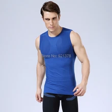 Мужская Бодибилдинг компрессия базовый слой майка мужская тренировка спортивная рубашка без рукавов колготки мужские тренировочные Топы