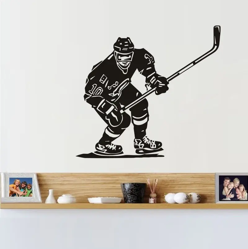 

Home Decor Ice Hockey Goalkeeper Silhouette Vinyl Wall Decal Self Adhesive Home Wallpaper Kids Boys Room Decor Mural