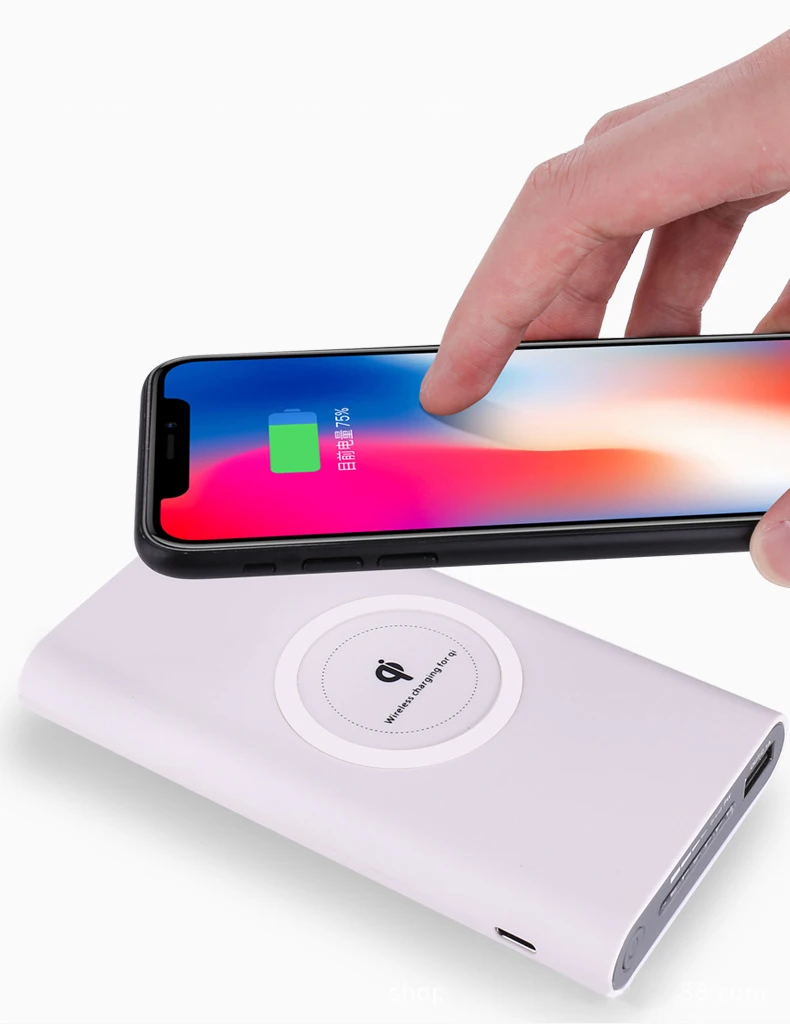 Najtaniej 10000mAh przenośny Bank mocy bezprzewodowa ładowarka qi dla iPhone X 8 Plus Samsung Galaxy S6 S7 S8 S9 Powerbank ładowarka do telefonu komórkowego