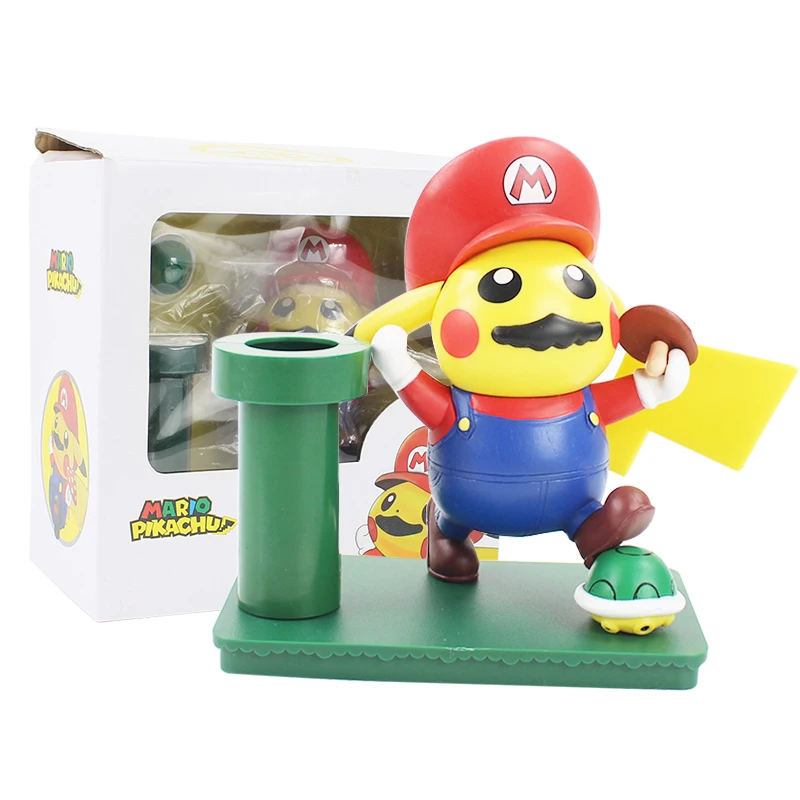 

17cm Pikachu Cosplay Mario Cartoon Anime Pocket Action Figure PVC toys Collection figures for friends gifts