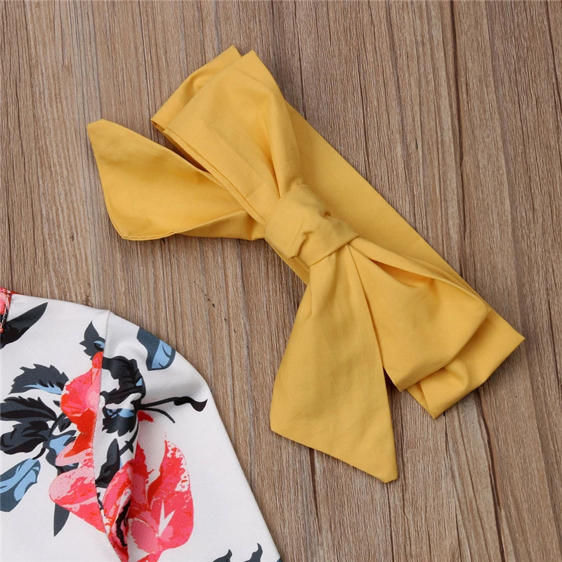 Новое поступление 3 предмета одежда с цветочным рисунком для маленьких девочек