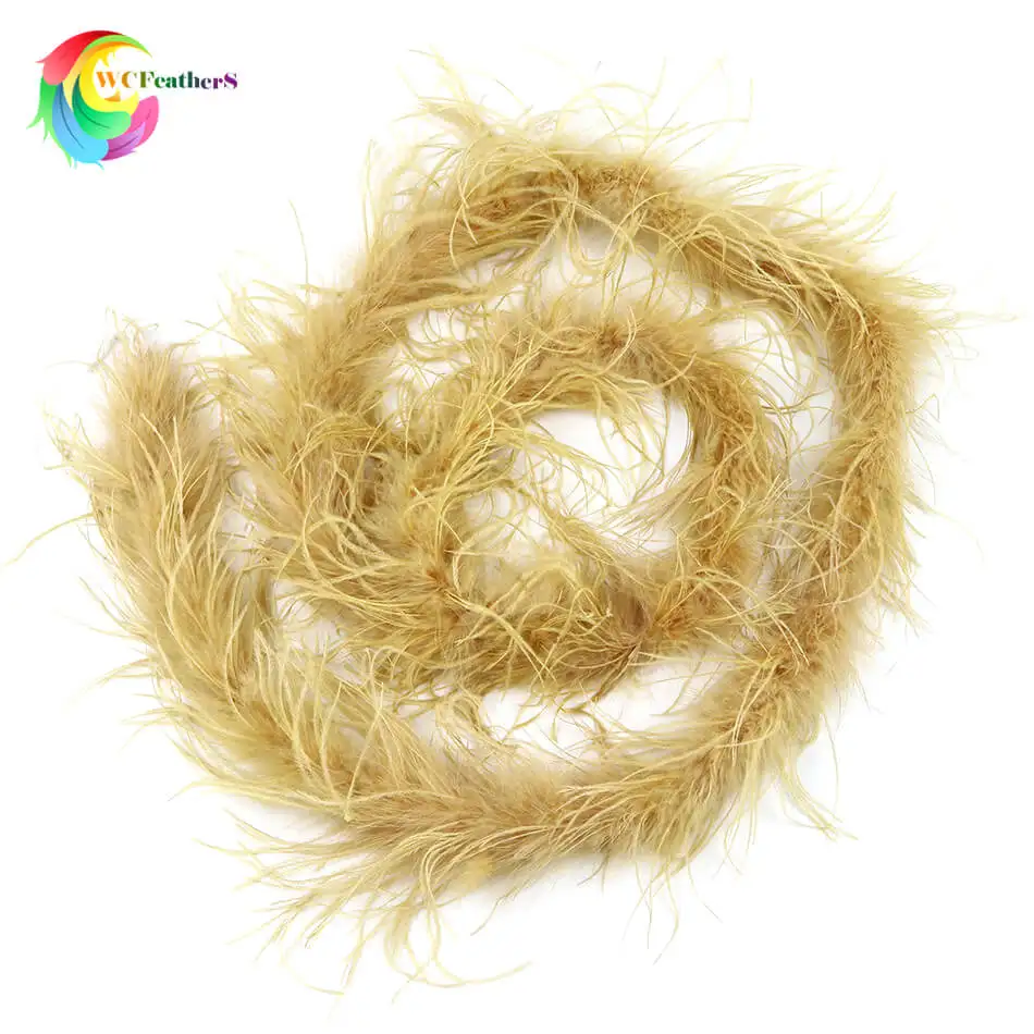 NEW! 2 meters/pc Colorful Ostrich feather boa Wedding/Dance/Apparel Accessories/Decoration feather strip 22Colors for chose - Цвет: color 21