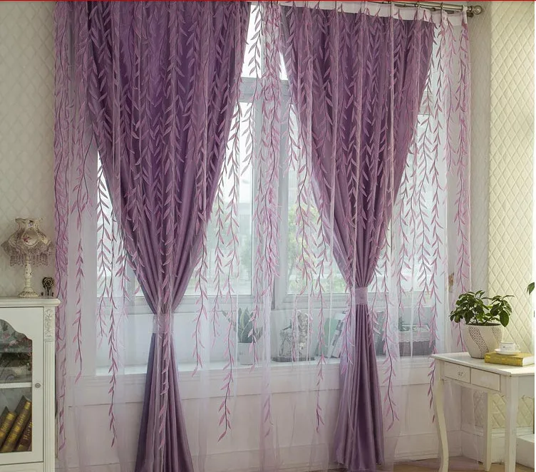 venta caliente romntica cortinas moradas para sala de estar verde hojas de sauce cortinas de ventana escarpadas en cortinas de casa y jardn en - Cortinas Moradas venta caliente romntica cortinas moradas para sala de estar verde hojas de sauce cortinas de ventana escarpadas en cortinas de casa y jardn en - Cortinas Moradas